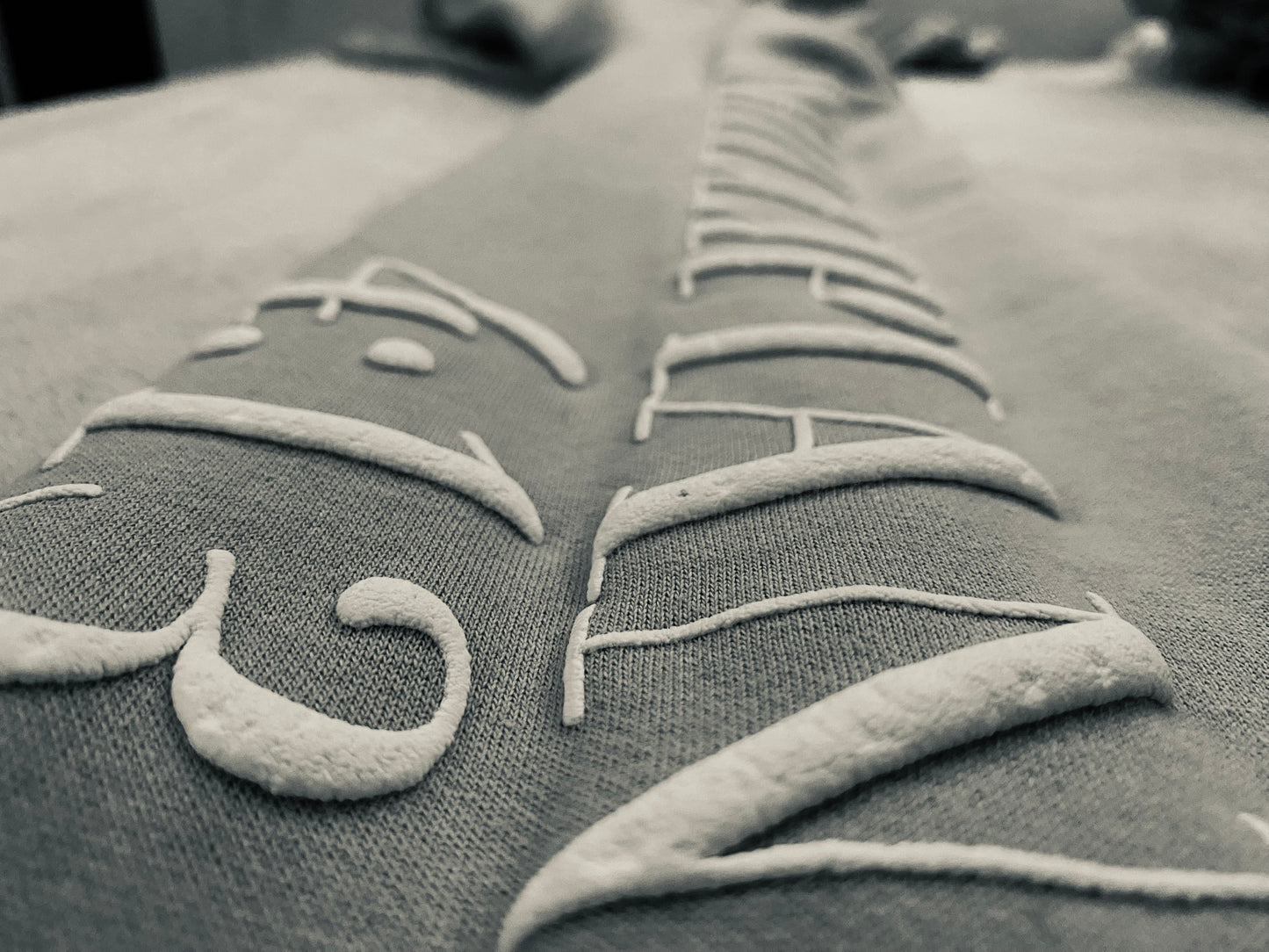 LIMITED GREY HOODIE WITH PUFF PRINT