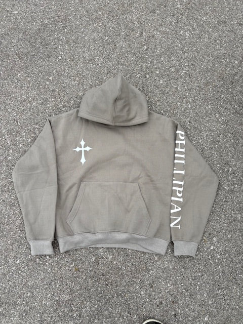 LIMITED GREY HOODIE WITH PUFF PRINT