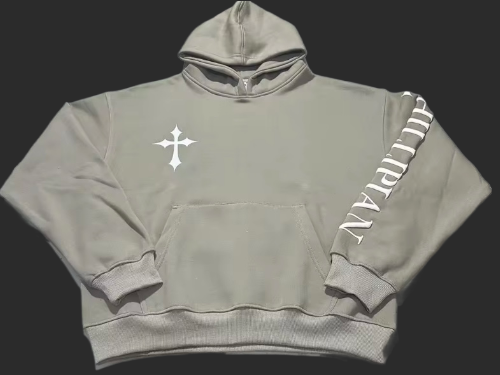 Grey Heavyweight Philippians 4:13 Hoodie with Puff Print